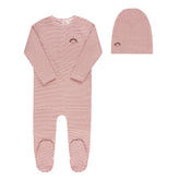 ELYS & CO. 2PC METALLIC STRIPE FOOTIE AND BEANIE SET